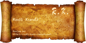 Redl Kunó névjegykártya